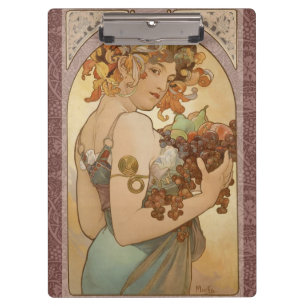Art Nouveau Woman Mucha Beautiful Clipboard