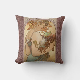 Art Nouveau Woman Mucha Beautiful Cushion