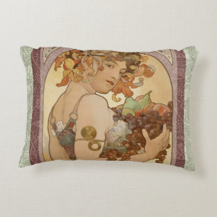 Art Nouveau Woman Mucha Beautiful Decorative Cushion