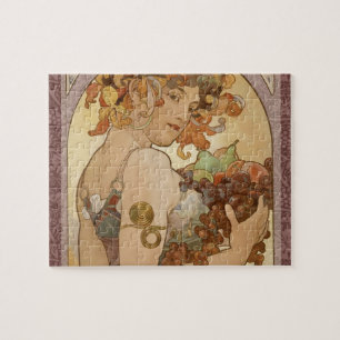 Art Nouveau Woman Mucha Beautiful Jigsaw Puzzle