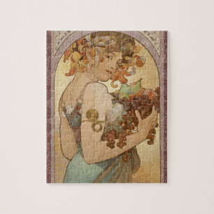 Art Nouveau Woman Mucha Beautiful Jigsaw Puzzle