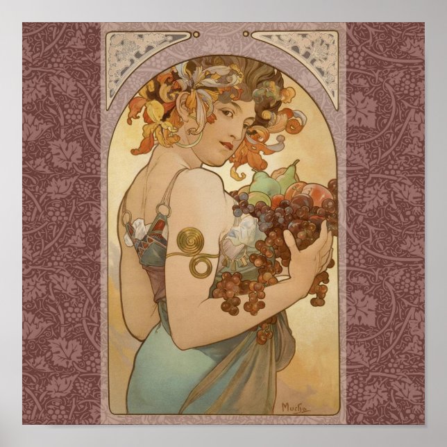 Art Nouveau Woman Mucha Beautiful Poster (Front)
