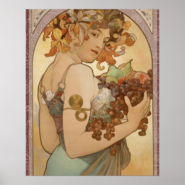 Art Nouveau Woman Mucha Beautiful Poster (Front)