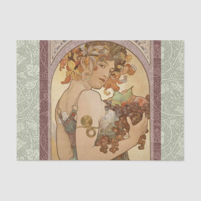 Art Nouveau Woman Mucha Beautiful Tissue Paper (Front)
