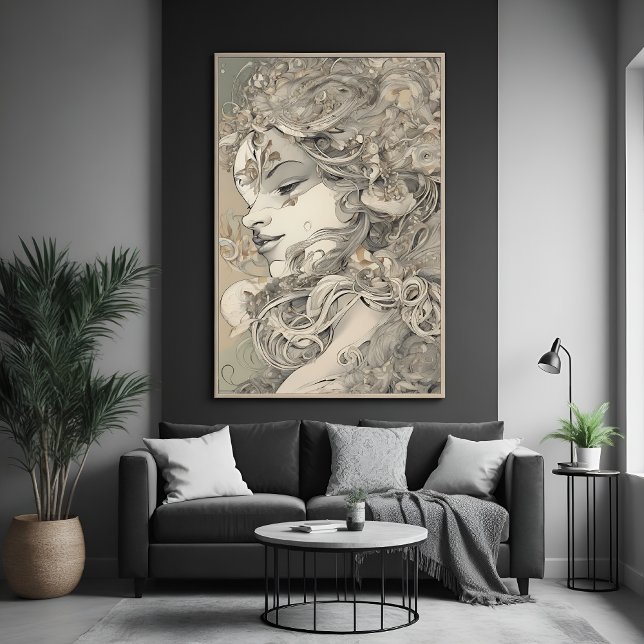 Art Nouveau Woman Vintage-Inspired Portrait Poster (Creator Uploaded)