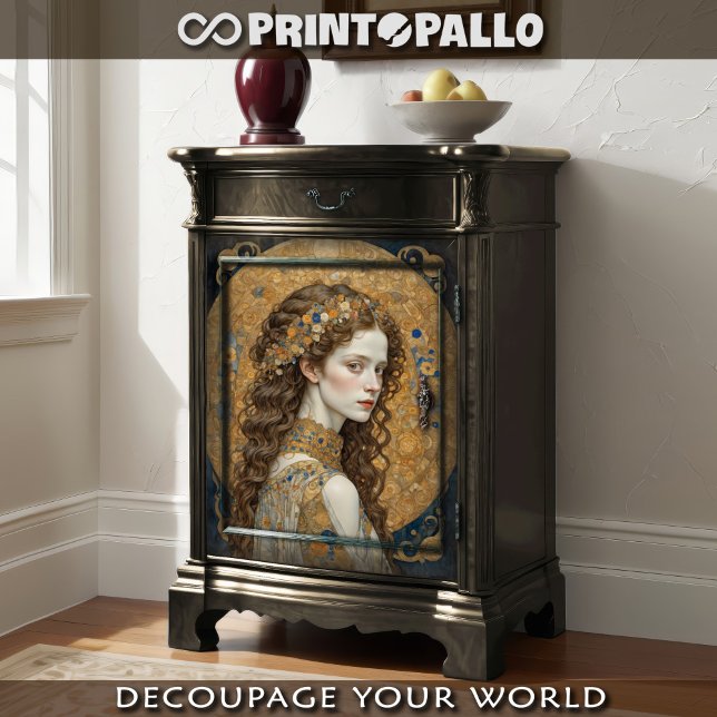 Art Nouveau Woman with flowers - Klimt tribute  Tissue Paper (Creator Uploaded)