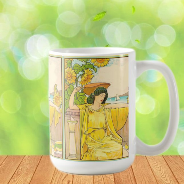 Art Nouveau Woman with Sunflowers    Coffee Mug (Creator Uploaded)