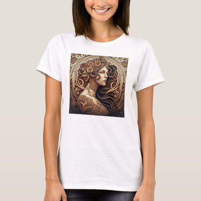 Art Nouveau Woman Women's Basic T-Shirt  (Front)