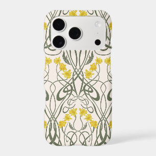 Art Nouveau Yellow Daffodils and Stems Cream