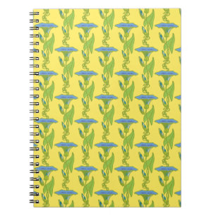 Art Nouveau yellow Ipomoea floral wallpaper damask Notebook