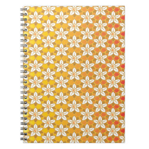 Art Nouveau yellow Jonquil floral wallpaper damask Notebook