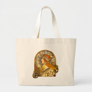 Art Nouveau Zodiac Large Tote Bag