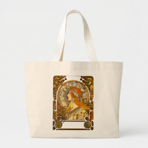 Art Nouveau Zodiac Large Tote Bag