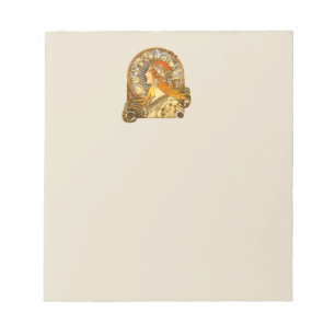 Art Nouveau Zodiac Mucha Art Notepad