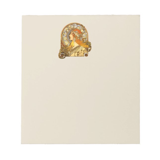 Art Nouveau Zodiac Mucha Art Notepad (Front)