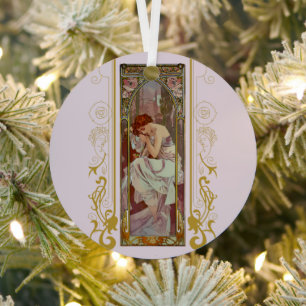 Art Noveau Alphonse Mucha Night’s Rest Metal Tree Decoration