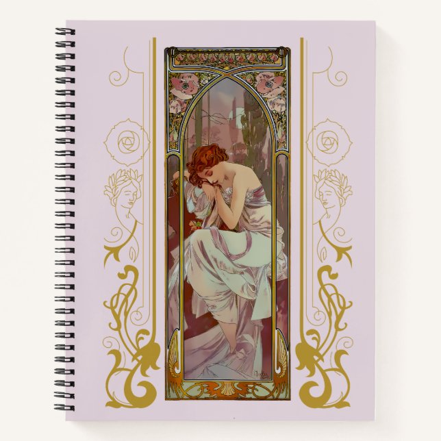 Art Noveau Alphonse Mucha Night’s Rest Notebook (Front)