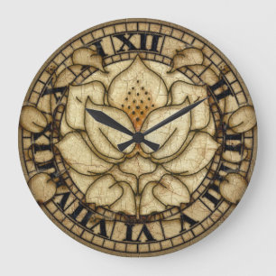 Art Noveau Lily Motif Large Clock