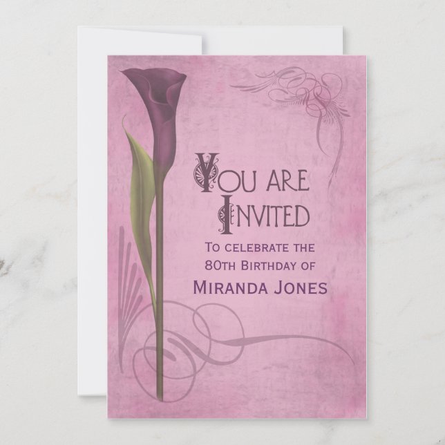 Art Noveau Ornamental Calla Invitation (Front)