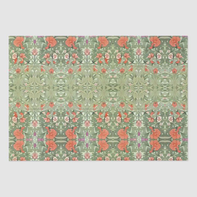 Art Noveau Victorian Floral Inspired Pattern Wrapp Tissue Paper (Front)