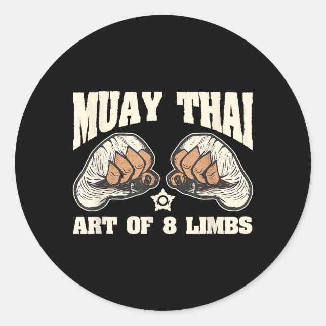 Art Of 8 Limbs Muay Thai Classic Round Sticker (Front)