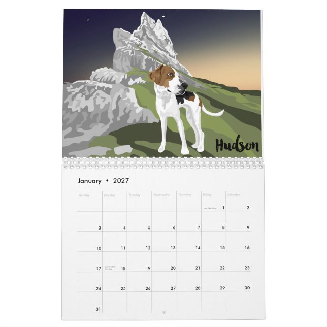 Art of a Coonhound Calendar 2021 (Jan 2027)