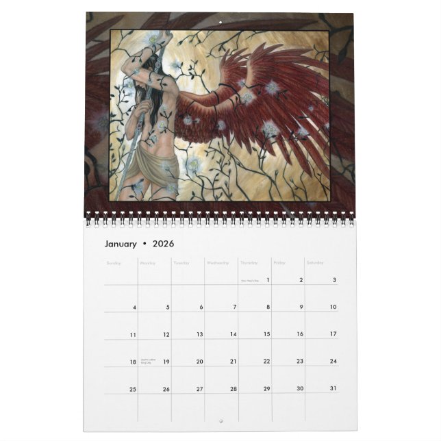 Art of Angela Sasser - Series I - Fantasy Calendar (Jan 2026)