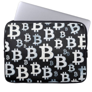 Art of Bitcoin (BW #1) oil painting Laptop Sleeve