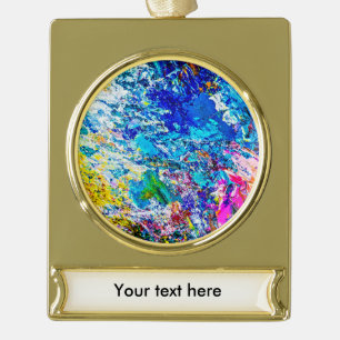 Art of colour palette gold plated banner ornament