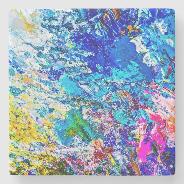 Art of colour palette stone coaster (Front)