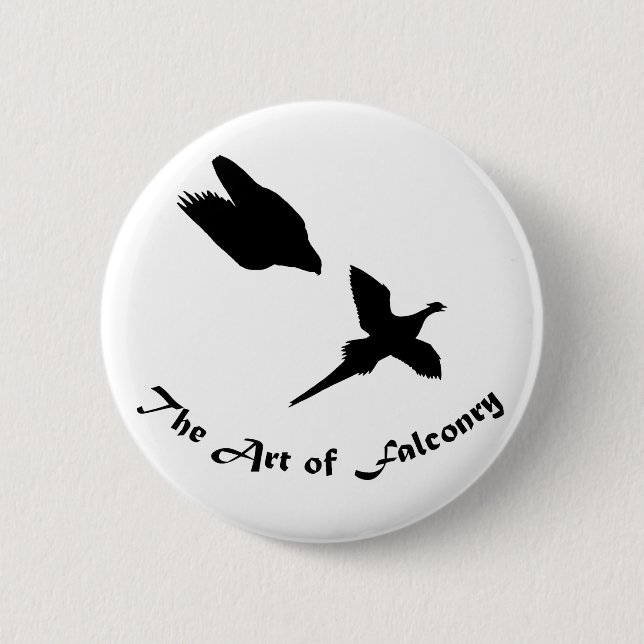 Art of Falconry- Peregrine Falcon 6 Cm Round Badge (Front)