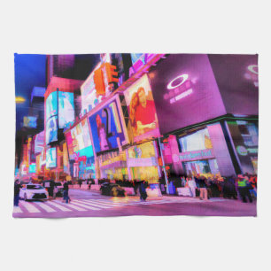 Art Of Nighttime New York Tea Towel