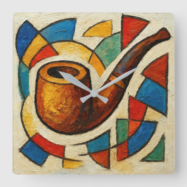 Art of Pipe (#3) Square Wall Clock (Front)