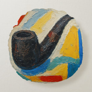Art of Pipe (#7) Round Cushion