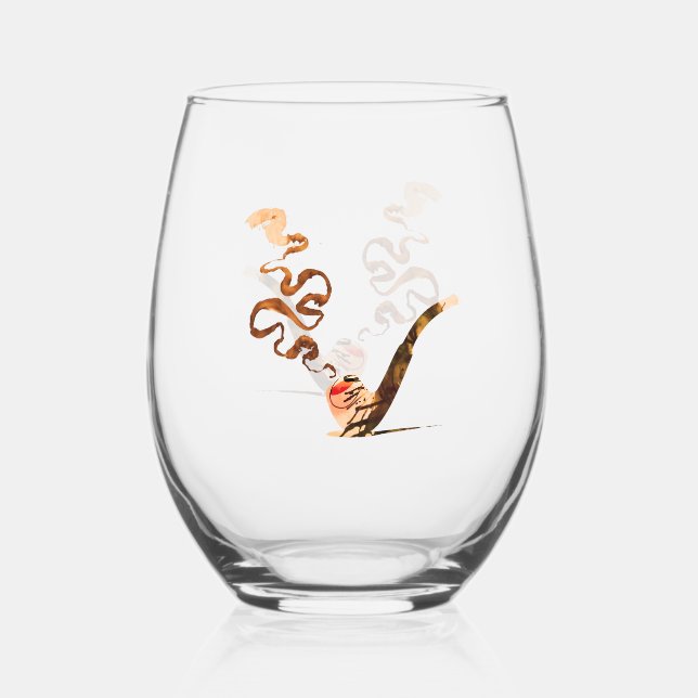 Art of Pipe Smoking 1 Stemless Wine Glass (Front)