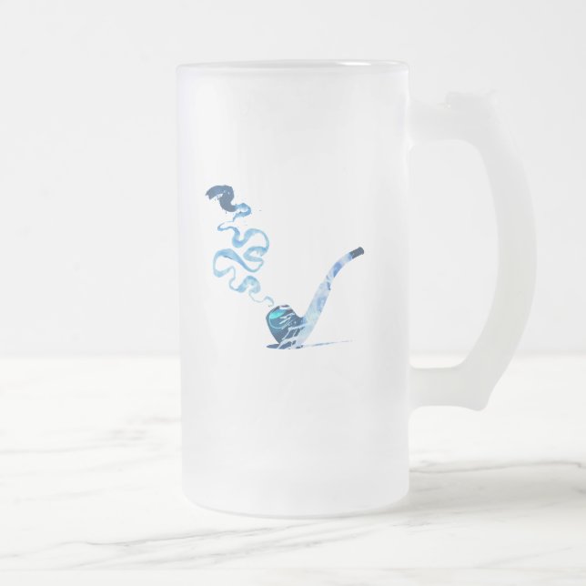 Art of Pipe Smoking 2 Frosted Glass Beer Mug (Right)