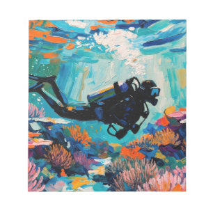 Art of Scuba Diving (#1) oil painting Notepad