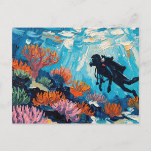 Art of Scuba Diving (#2) oil painting Postcard