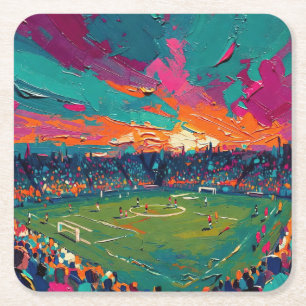 Art of Soccer (#1) Square Paper Coaster