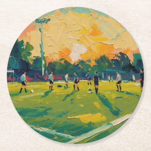 Art of Soccer (#2) Round Paper Coaster