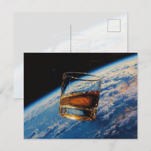 Art of Whiskey: In Space (Painting No. 2) Holiday Postcard