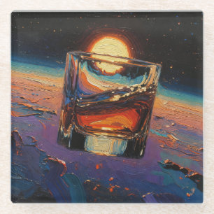 Art of Whiskey: In Space (Painting No. 3) Glass Coaster