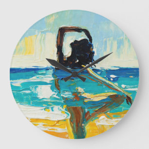 Art of Yoga (#2) oil painting Large Clock