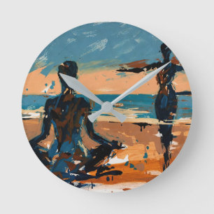 Art of Yoga (#3) oil painting Round Clock