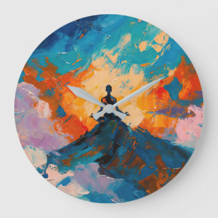 Art of Yoga (#4) oil painting Large Clock