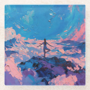Art of Yoga: Balanced Beauty (Oil Painting No. 3) Glass Coaster