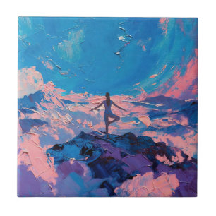 Art of Yoga: Balanced Beauty (Oil Painting No. 3) Tile