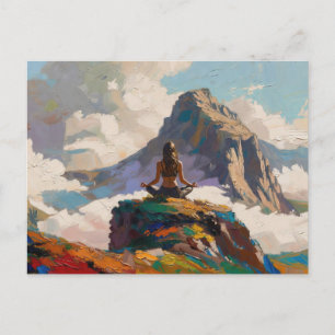 Art of Yoga: Balanced Beauty (Oil Painting No. 4) Holiday Postcard