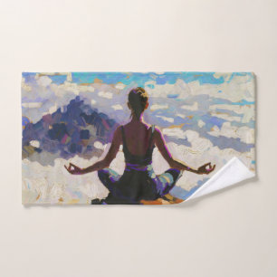 Art of Yoga: Balanced Beauty (Oil Painting No. 5) Hand Towel