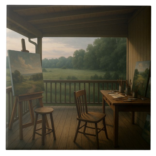 Art on the a County Porch Tile (Front)